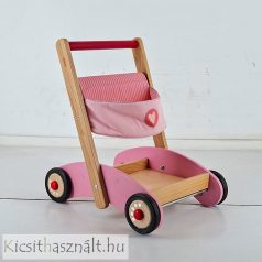 Haba Baby 4 kerekű talicska járássegítő - Rózsaszín