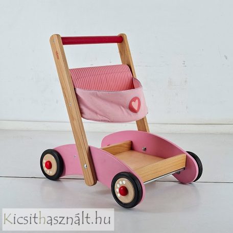 Haba Baby 4 kerekű talicska járássegítő - Rózsaszín