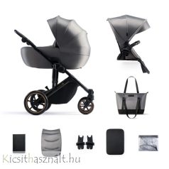 Kinderkraft Prime2 3in1 babakocsi pelenkázótáskával Grey