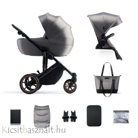 Kinderkraft Prime2 3in1 babakocsi pelenkázótáskával Grey